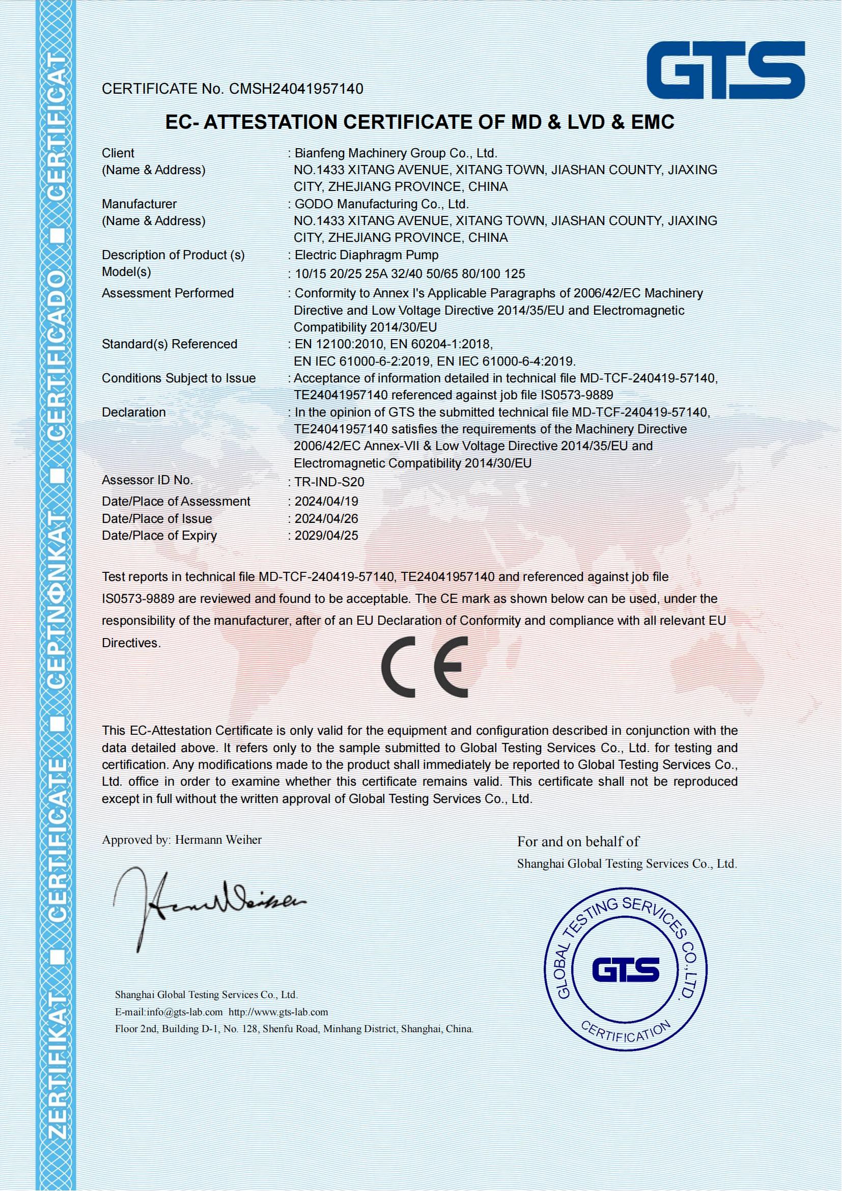 CE 电动隔膜泵-MD证书-37000cm威尼斯_00